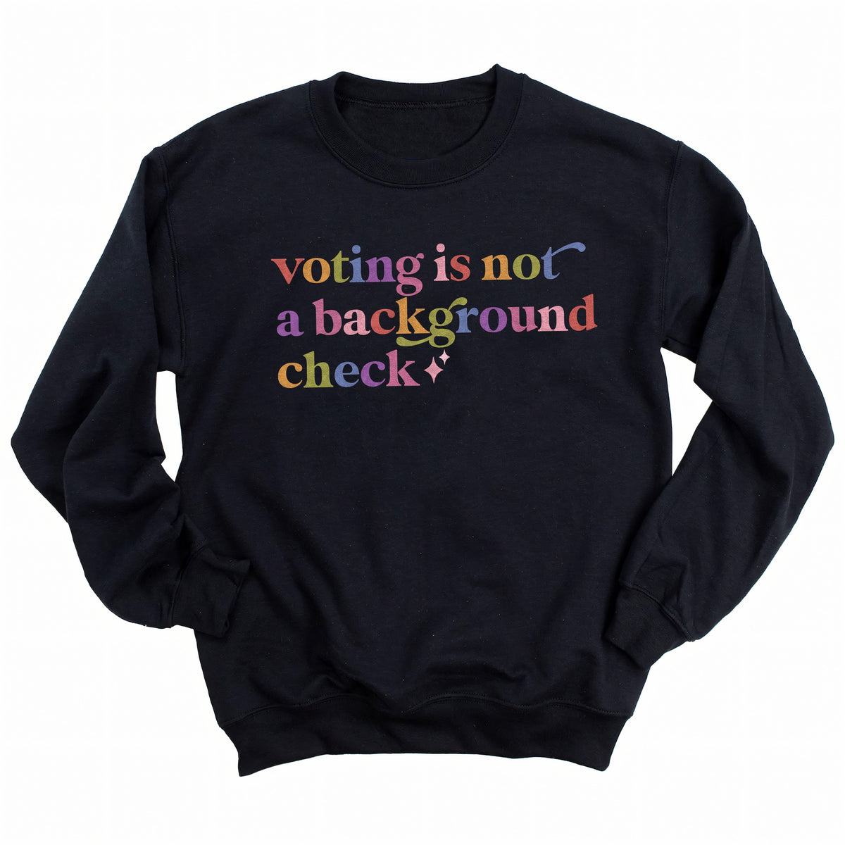 Voting is not a Background Check Care & Resist Gildan crewneck sweatshirt in Black