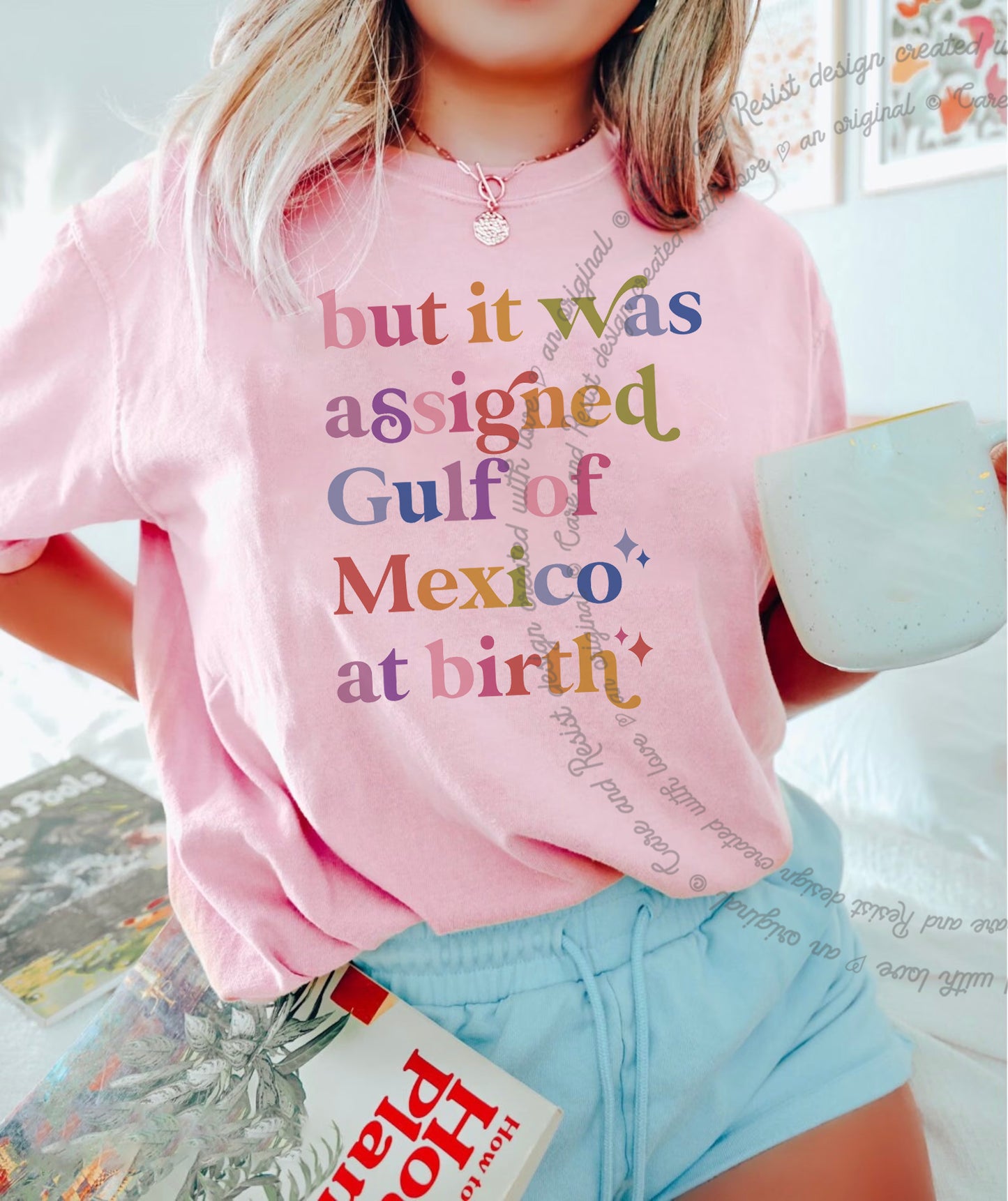 Team Gulf of Mexico America golfo de anti trump democrat liberal shirt tee t-shirt shirt tshirt apparel gift anti-fascist fascist fascism fragile masculinity 1569 dissent anti-elon elon musk deport progressive woke political support immigrants immigration rainbow colorful font words letter design retro vintage cute girly funny joke girl trans transgender support pronoun they them