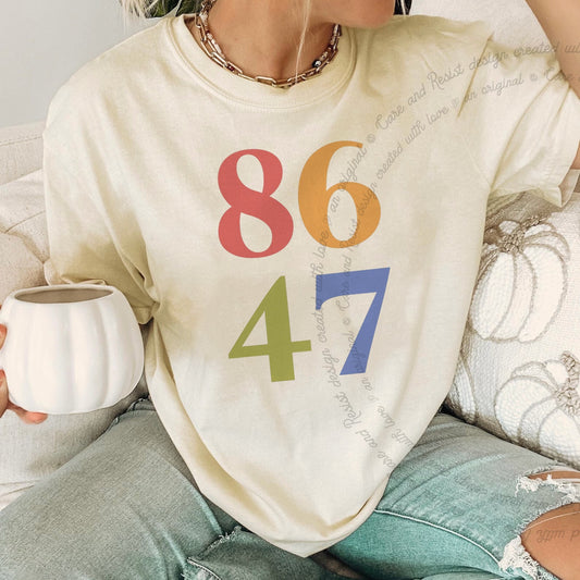 86 47 Care & Resist progressive t-shirt in Ivory