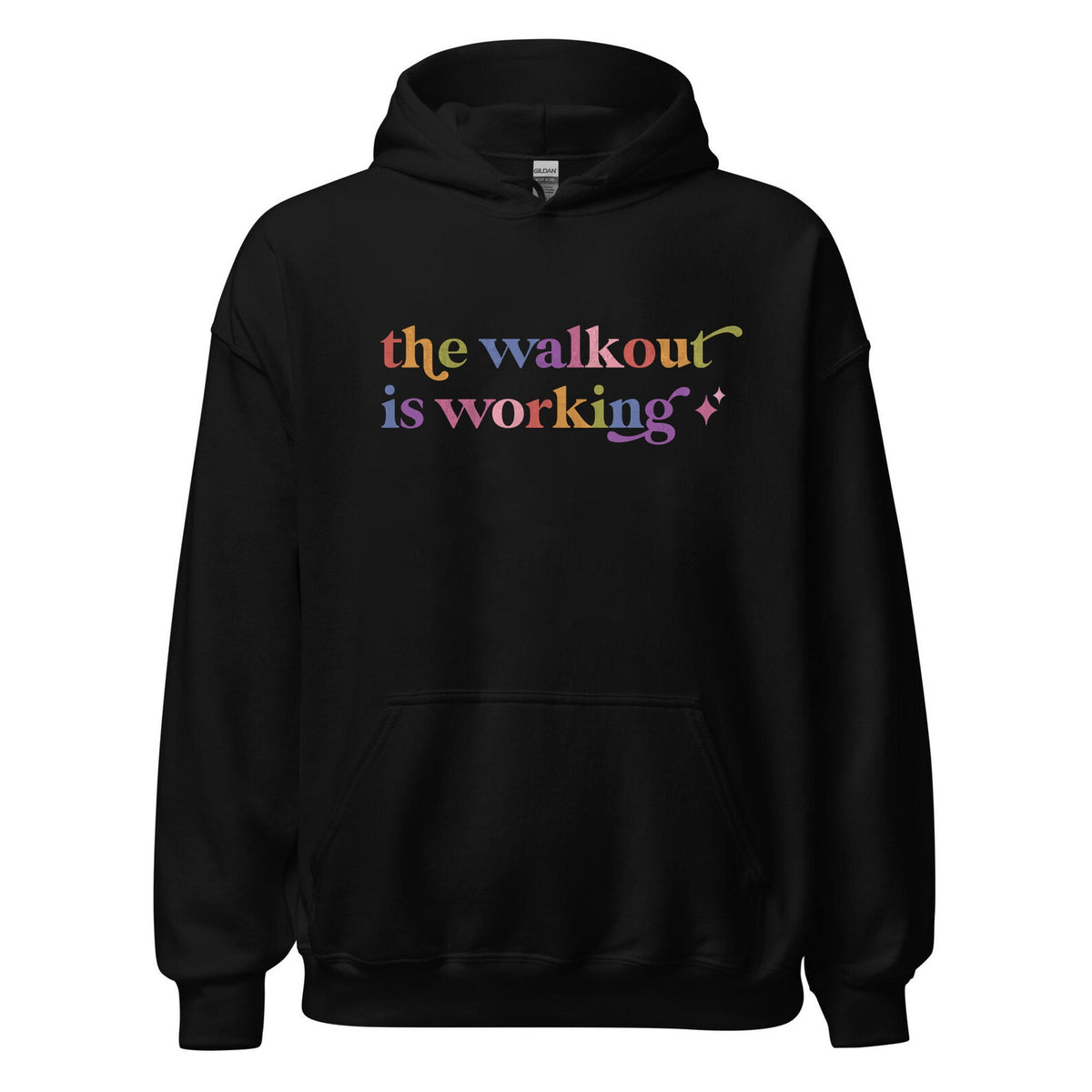 The Walkout is Working Care & Resist Gildan hoodie in Black