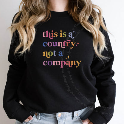 This Is a Country Not a Company Care & Resist Gildan crewneck sweatshirt in Black