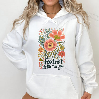 Foxtrot Delta Tango Care & Resist Gildan hoodie in White