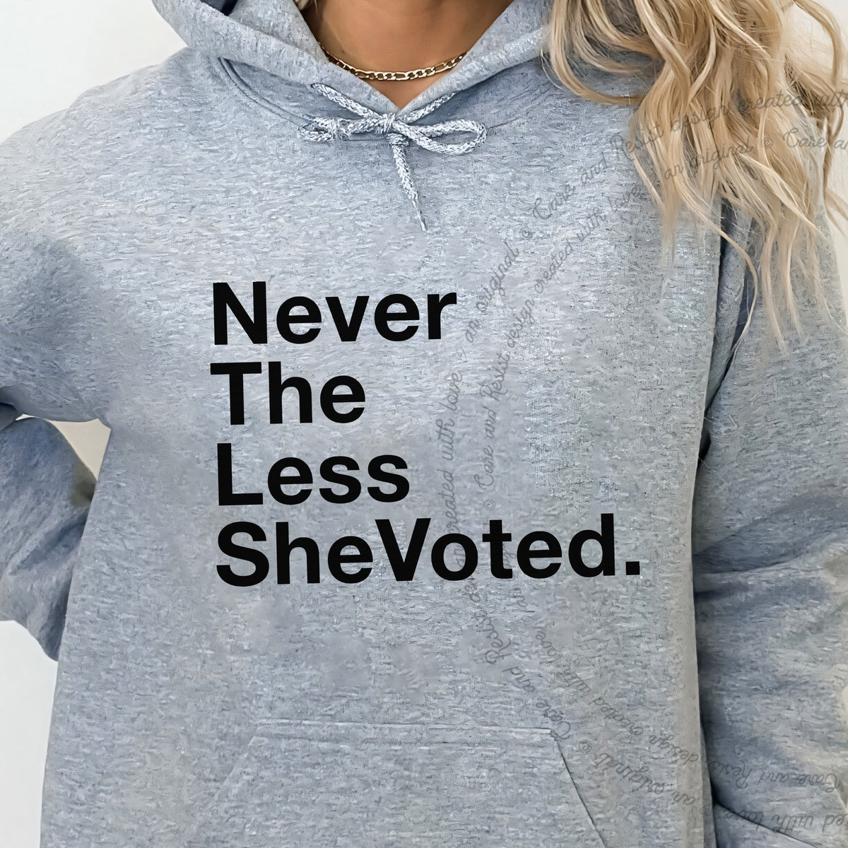 Nevertheless She Voted Care & Resist Gildan hoodie in Sport Grey