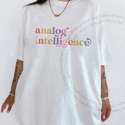 Analog Intelligence Care & Resist rainbow Comfort Colors tee, White