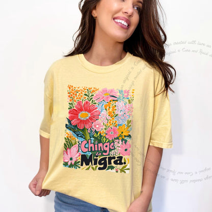 Chinga La Migra Care & Resist progressive t-shirt in Banana