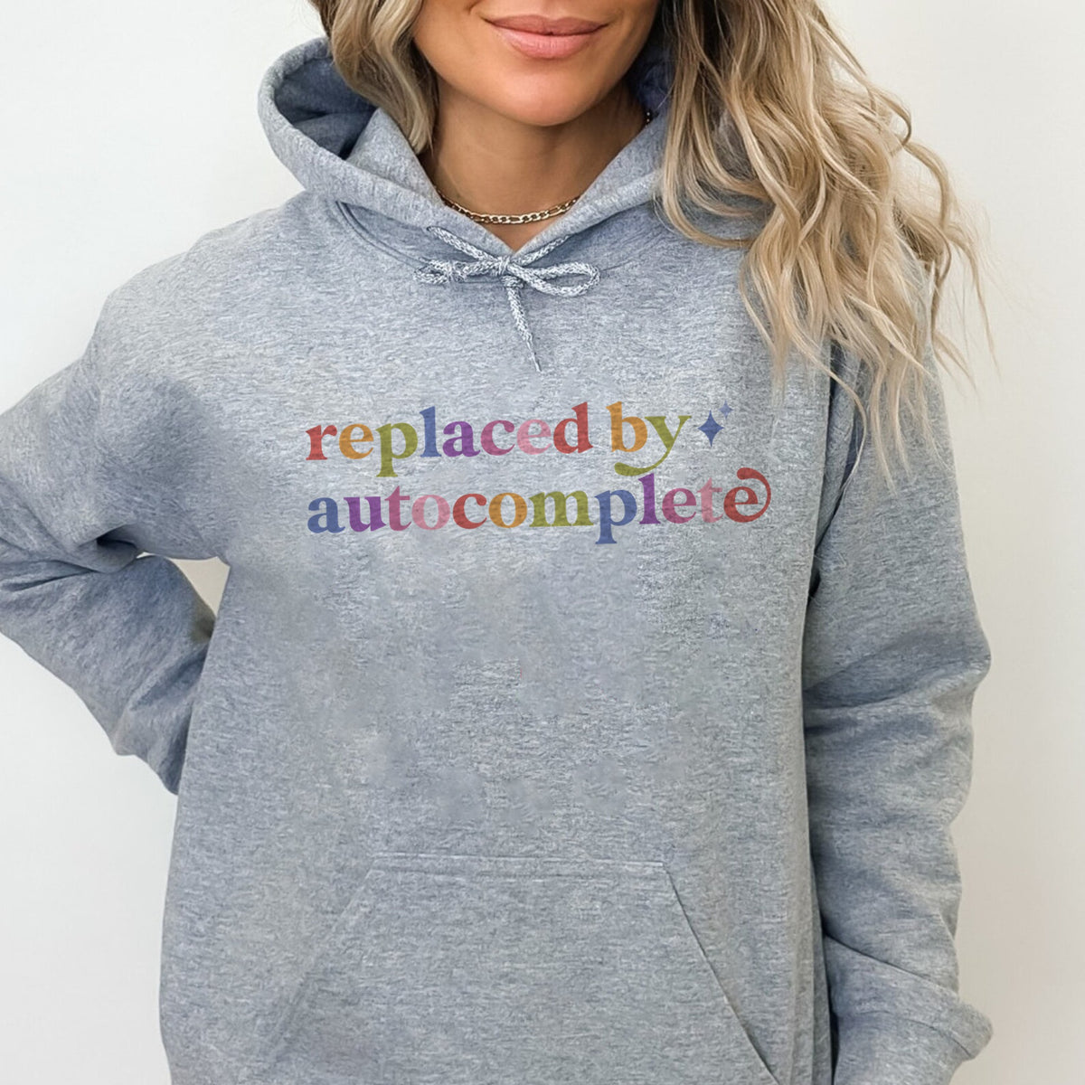 Replaced By Autocomplete Care & Resist Gildan hoodie in Sport Grey