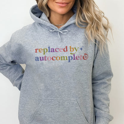Replaced By Autocomplete Care & Resist Gildan hoodie in Sport Grey