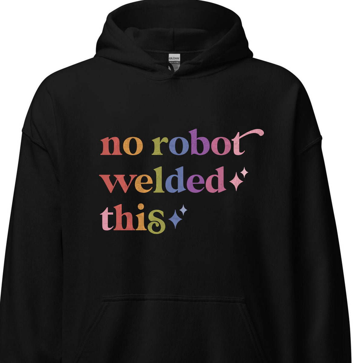 No Robot Welded This Care & Resist Gildan hoodie in Black