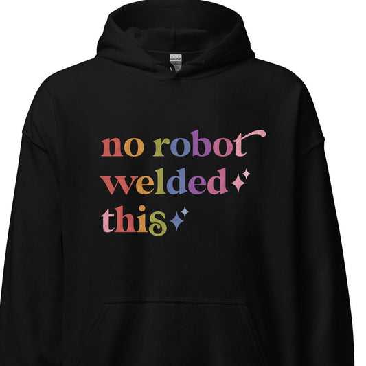 No Robot Welded This Care & Resist Gildan hoodie in Black