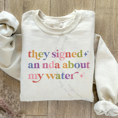They Signed an Nda About My Water Care & Resist Gildan crewneck sweatshirt in Sand