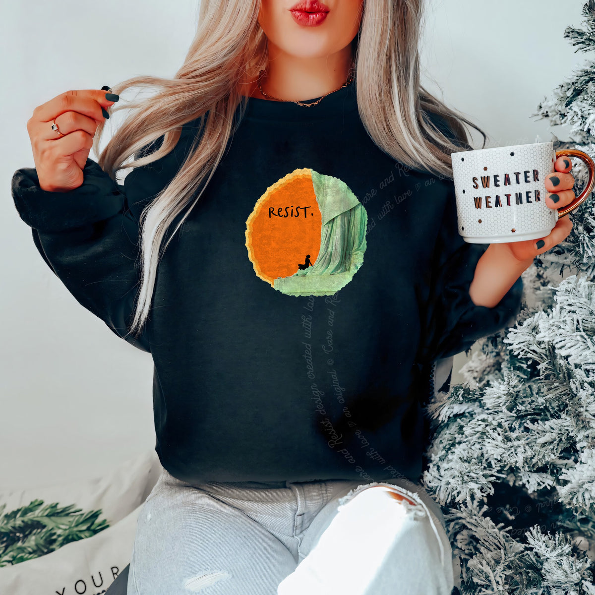 Resist Care & Resist Gildan crewneck sweatshirt in Black
