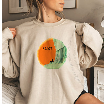 Resist Care & Resist Gildan crewneck sweatshirt in Sand