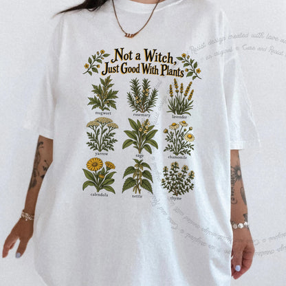 Not a Witch Just Good With Plants Care & Resist progressive t-shirt in White