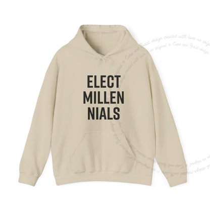 Elect Millennials Care & Resist Gildan hoodie in Sand