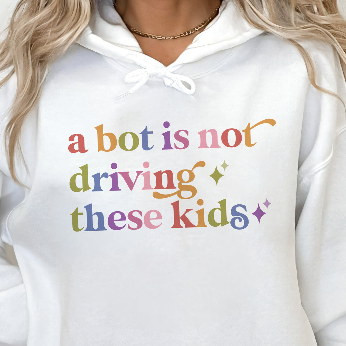 A Bot is not Driving These Kids Care & Resist Gildan hoodie in White