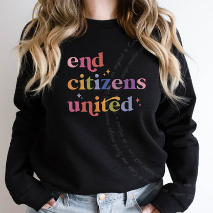 End Citizens United Care & Resist Gildan crewneck sweatshirt in Black