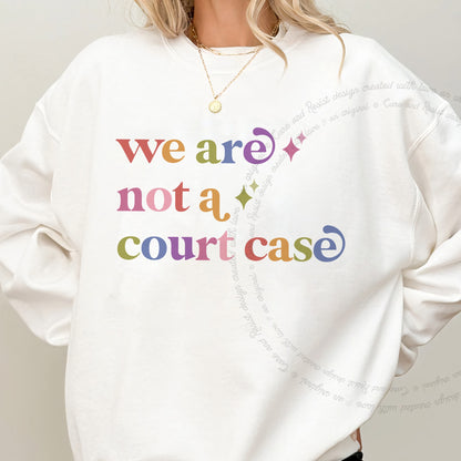 We are not a Court Case Care & Resist Gildan crewneck sweatshirt in White