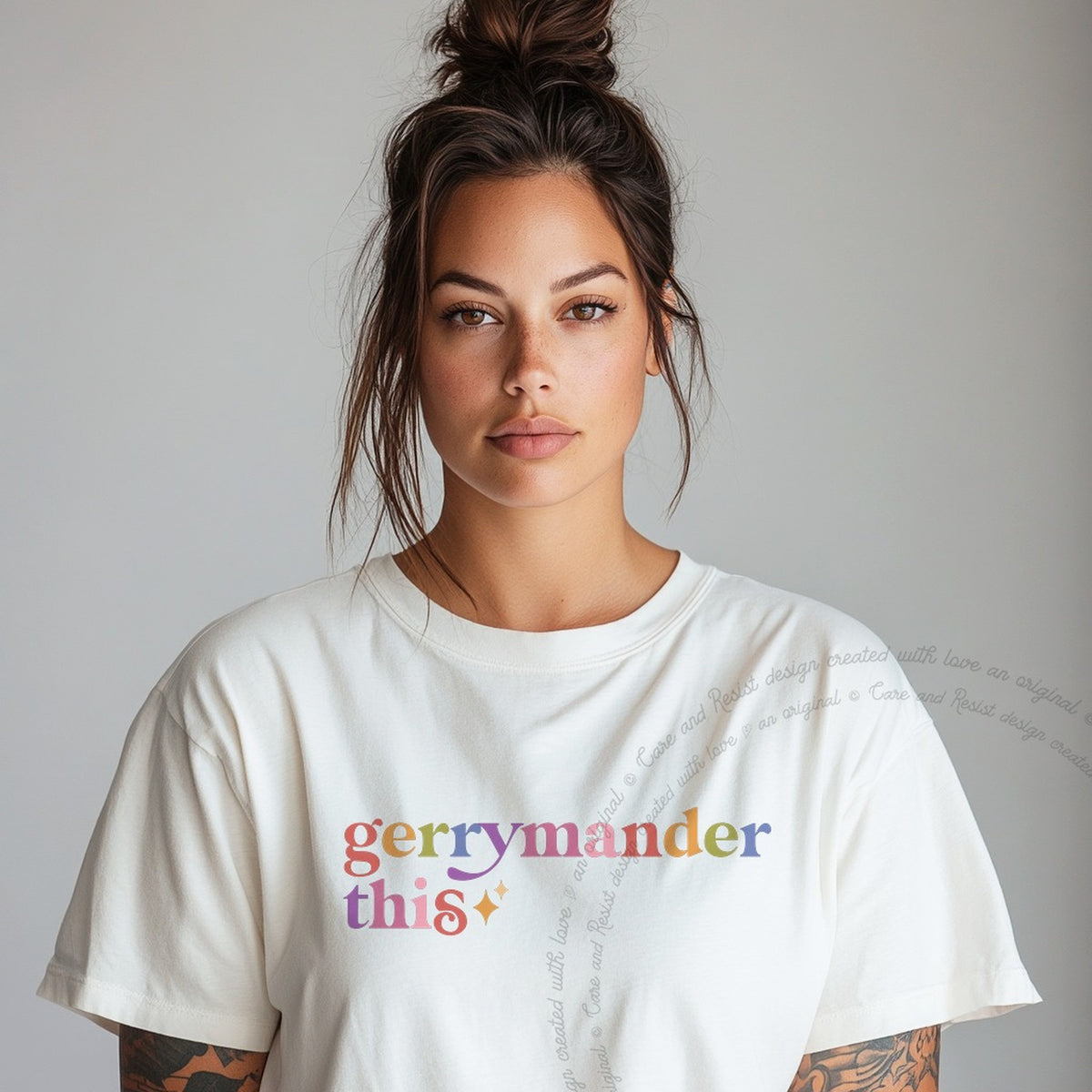 Gerrymander This Care & Resist tee in White
