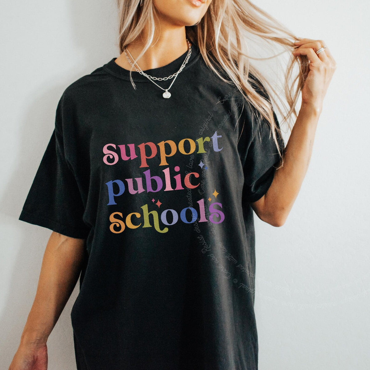 Support Public Schools Care & Resist progressive t-shirt in Black