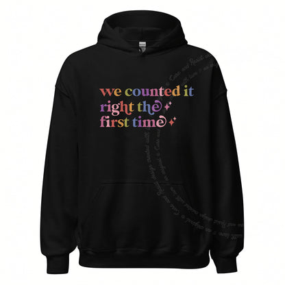 We Counted It Right the First Time Care & Resist Gildan hoodie in Black