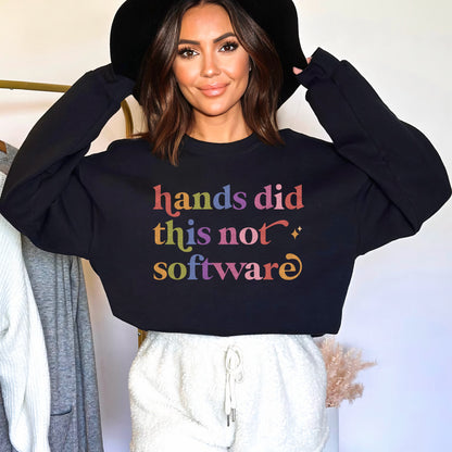 Hands Did This not Software Care & Resist Gildan crewneck sweatshirt in Black