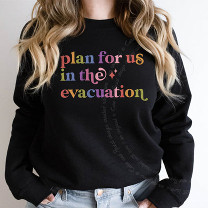 Plan for Us in the Evacuation Care & Resist Gildan crewneck sweatshirt in Black