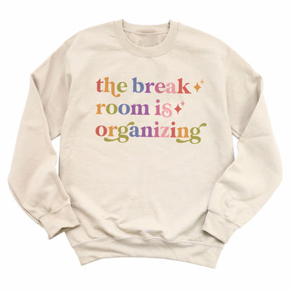 The Break Room is Organizing Care & Resist Gildan crewneck sweatshirt in Sand