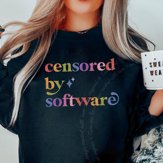Censored By Software Care & Resist Gildan crewneck sweatshirt in Black