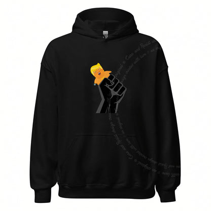 Resist Fist and Trump Blimp Care & Resist Gildan hoodie in Black