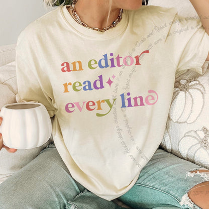 An Editor Read Every Line Care & Resist rainbow tee