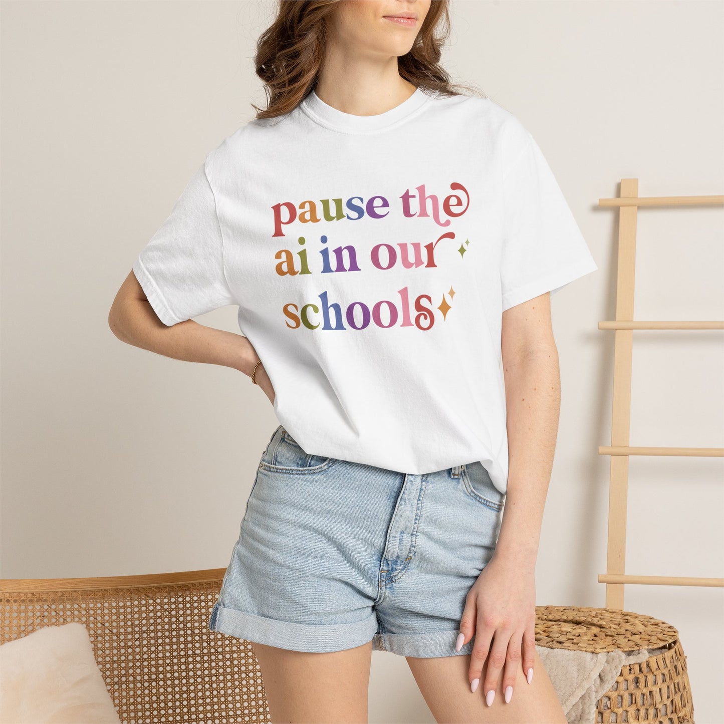 Pause the Ai in Our Schools Comfort Colors Unisex T-Shirt