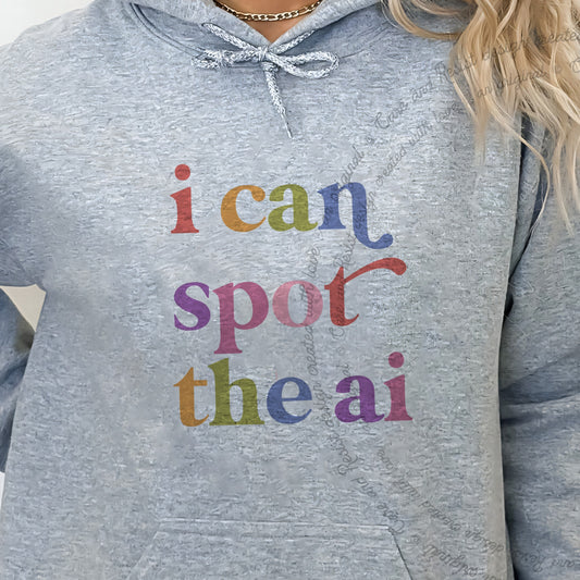 I Can Spot the Ai Care & Resist Gildan hoodie in Sport Grey