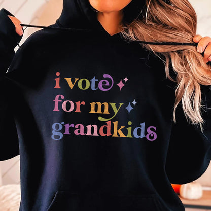 I Vote for My Grandkids Care & Resist Gildan hoodie in Black