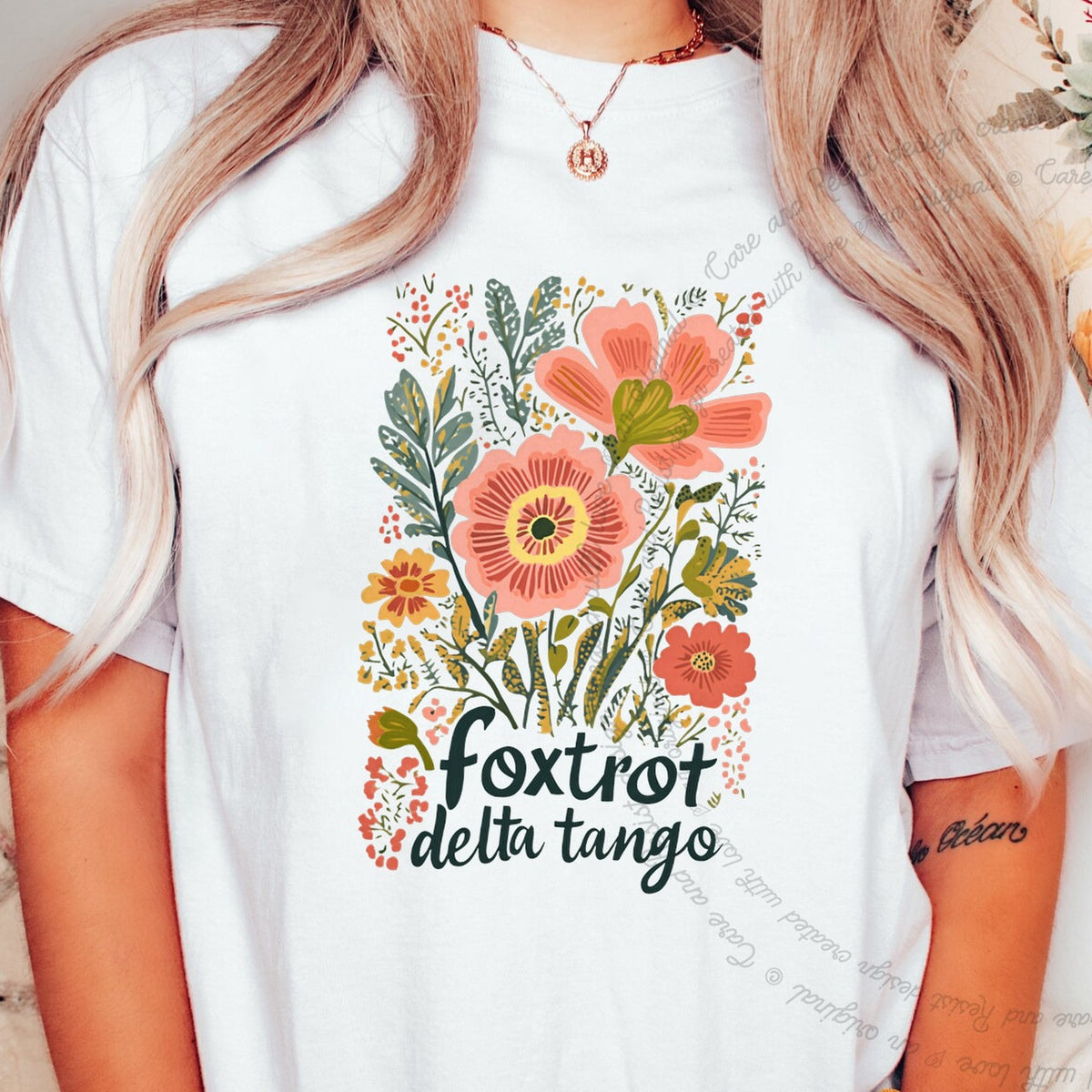 Foxtrot Delta Tango Care & Resist progressive t-shirt in White
