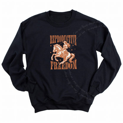 Reproductive Freedom Care & Resist Gildan crewneck sweatshirt in Black
