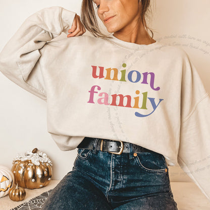 Union Family Care & Resist Gildan crewneck sweatshirt in Sand