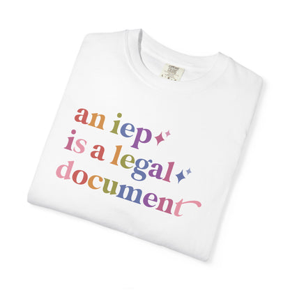 An Iep is a Legal Document Care & Resist rainbow Comfort Colors tee