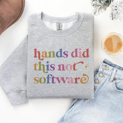 Hands Did This not Software Care & Resist Gildan crewneck sweatshirt in Sport Grey