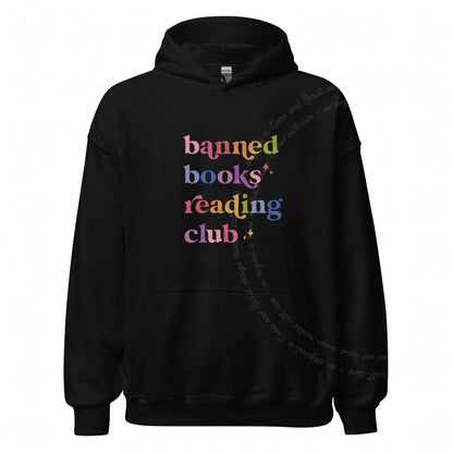 Banned Books Reading Club Care & Resist Gildan hoodie in Black