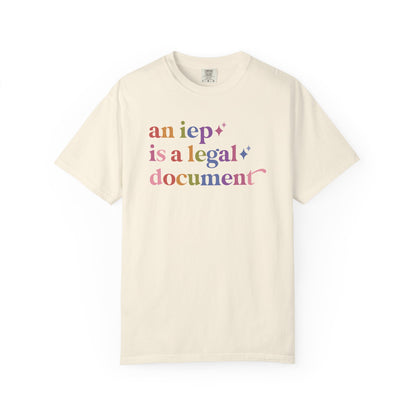 An Iep is a Legal Document Care & Resist rainbow Comfort Colors tee