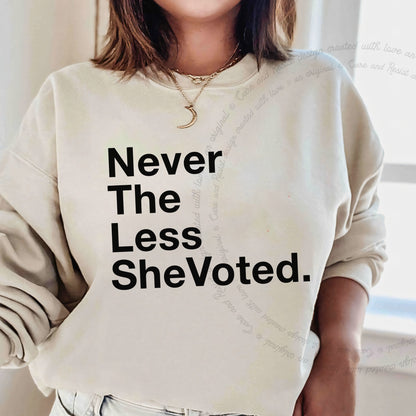 Nevertheless She Voted Care & Resist Gildan crewneck sweatshirt in Sand