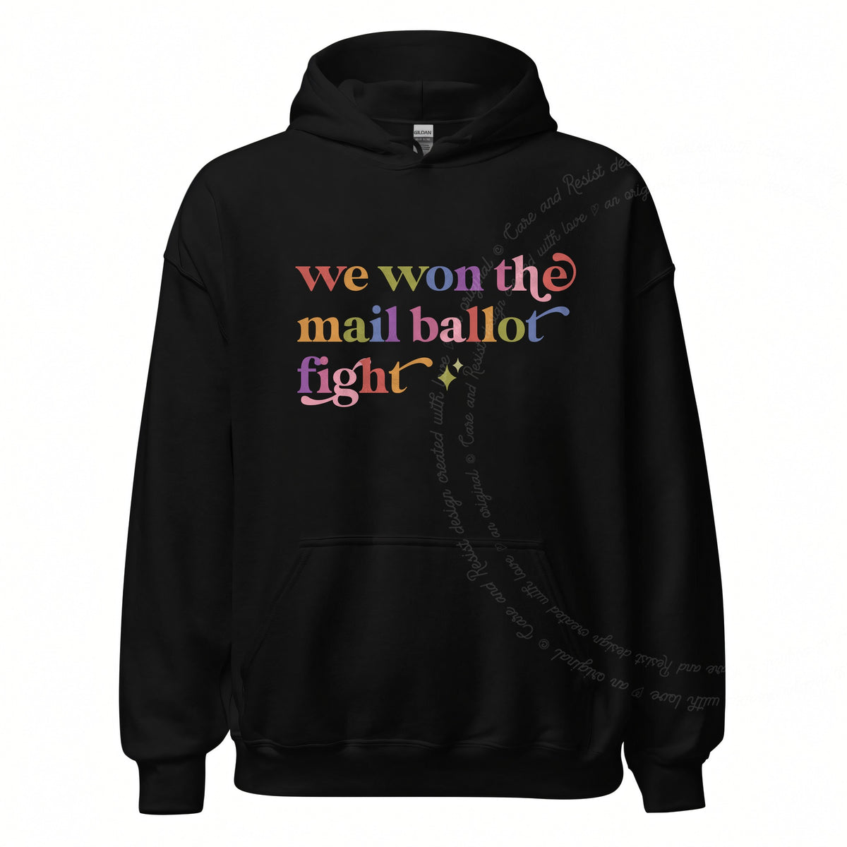 We Won the Mail Ballot Fight Care & Resist Gildan hoodie in Black