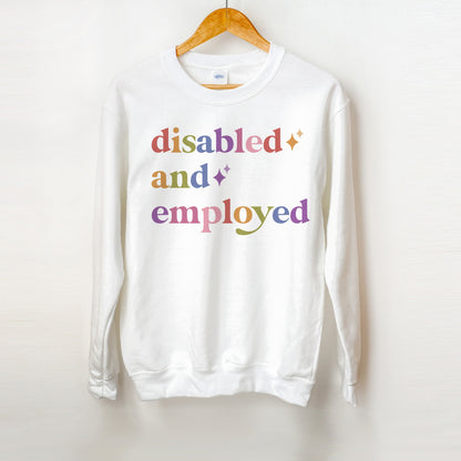 Disabled and Employed Care & Resist Gildan crewneck sweatshirt in White