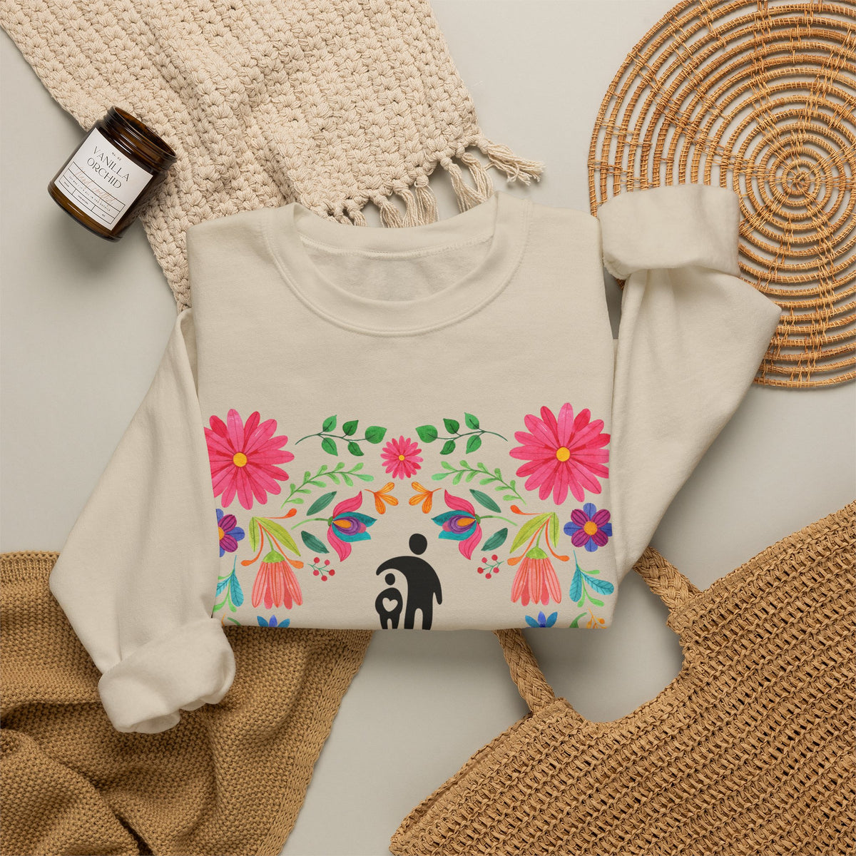 Families Belong Together Mexican Flowers Sweatshirt