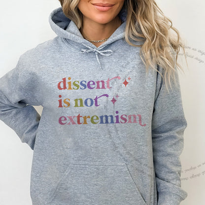 Dissent is not Extremism Care & Resist Gildan hoodie in Sport Grey