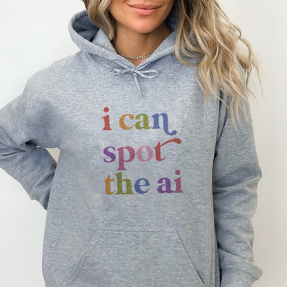 I Can Spot the Ai Care & Resist Gildan hoodie in Sport Grey