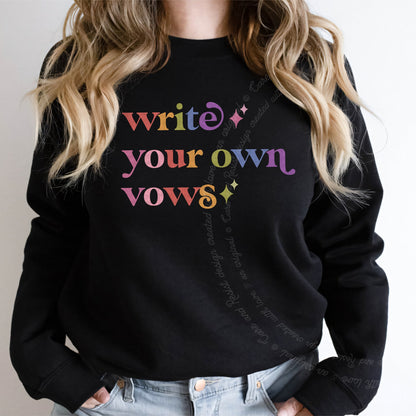 Write Your Own Vows Care & Resist Gildan crewneck sweatshirt in Black