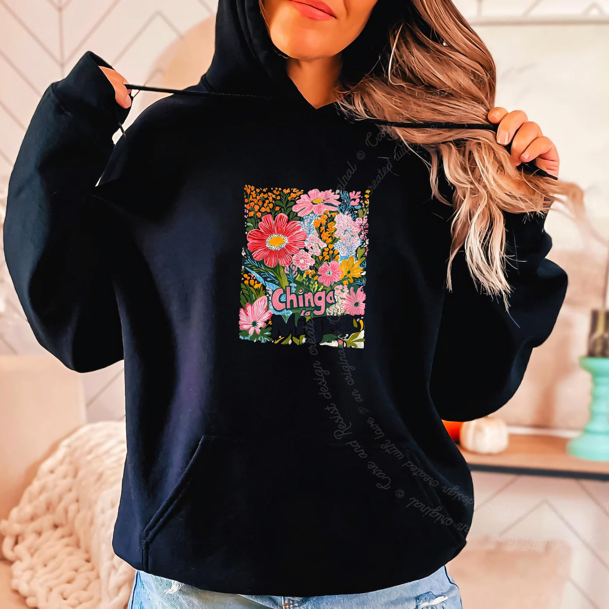 Chinga La Migra Care & Resist Gildan hoodie in Black
