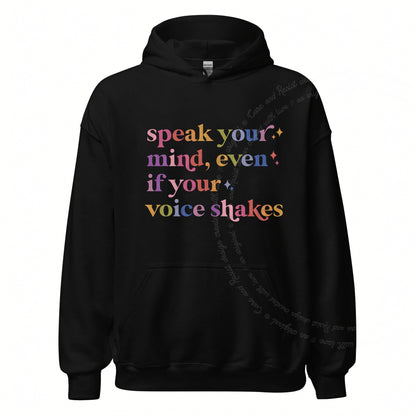 Speak Your Mind Care & Resist Gildan hoodie in Black