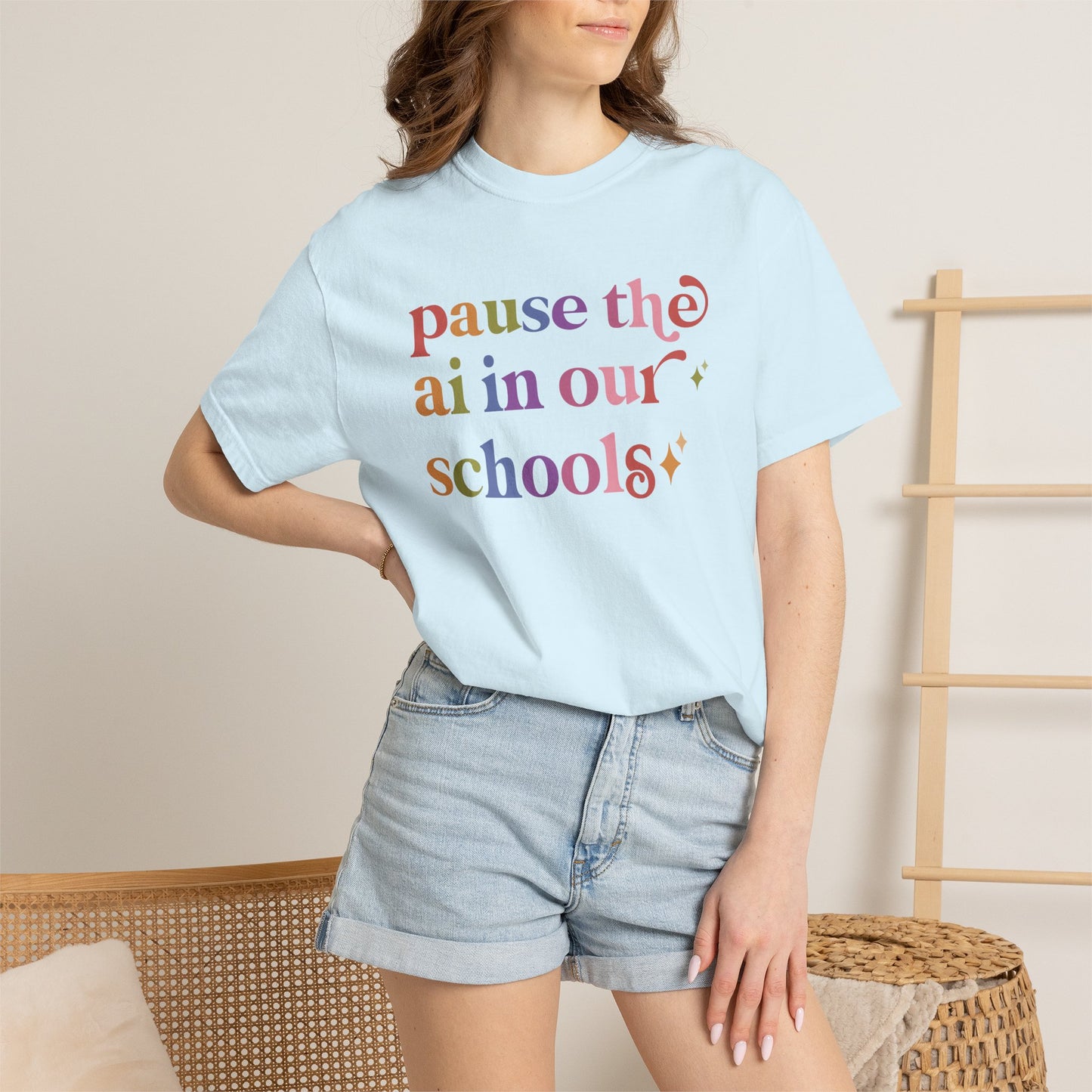 Pause the Ai in Our Schools Comfort Colors Unisex T-Shirt